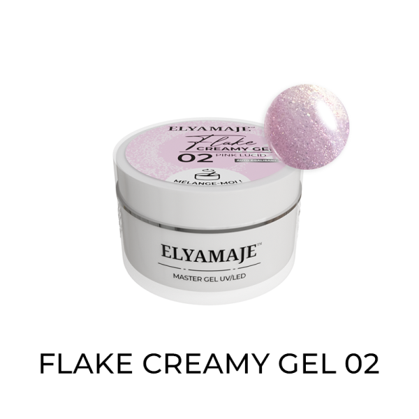 02 Pink Lucid 20ml - Flake Creamy Gel ELYAMAJE