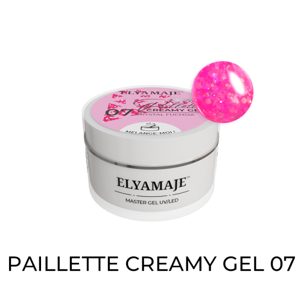 07 Crystal Fuchsia 20ml - Paillette Creamy Gel ELYAMAJE