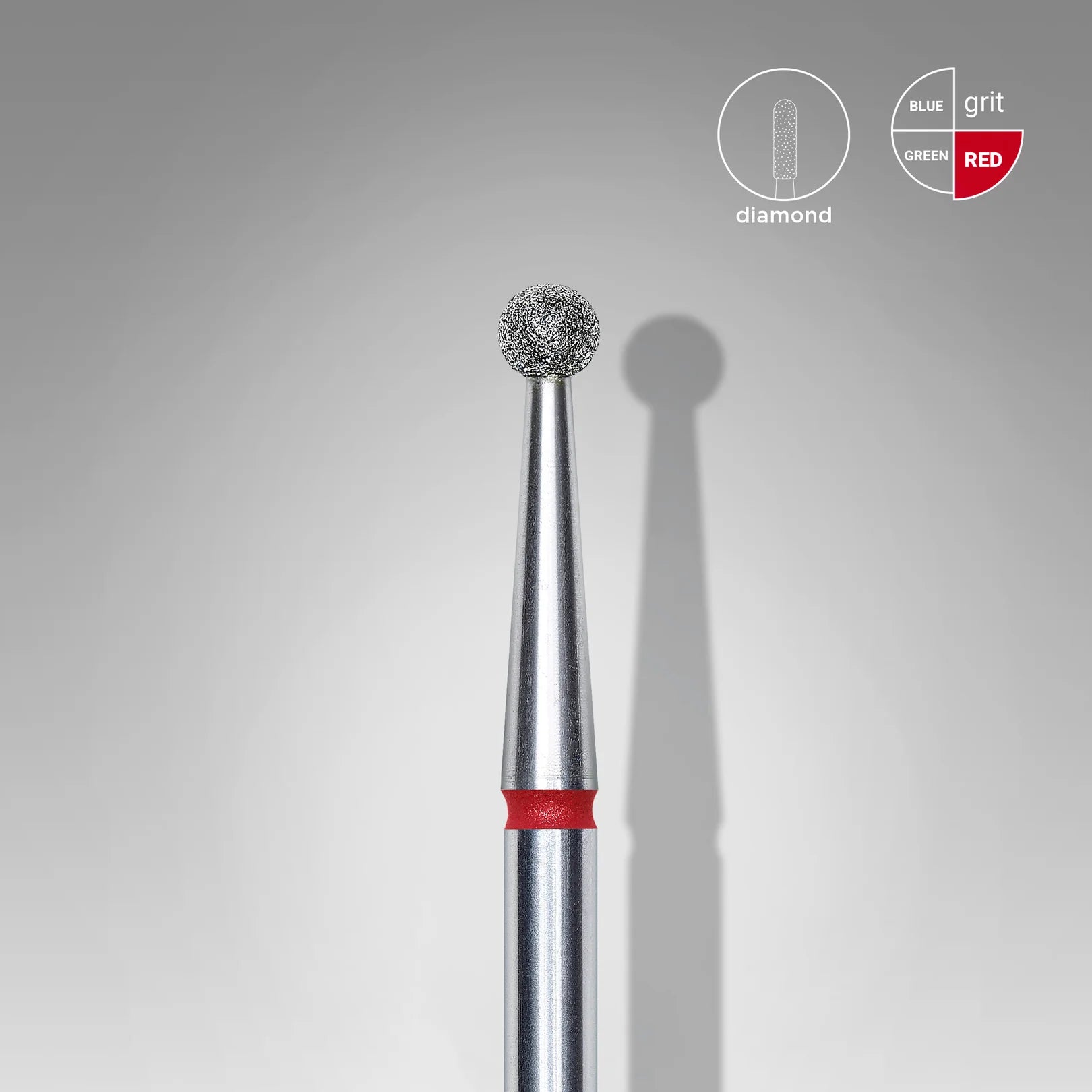 Fraise diamantée « Boule » rouge, diamètre 2,5 mm
