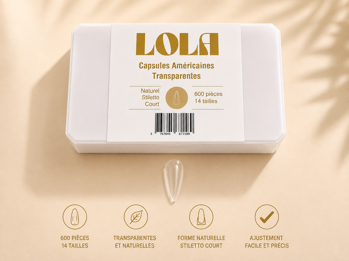 Capsules Américaines Transparentes - Naturel Stiletto - LOLA