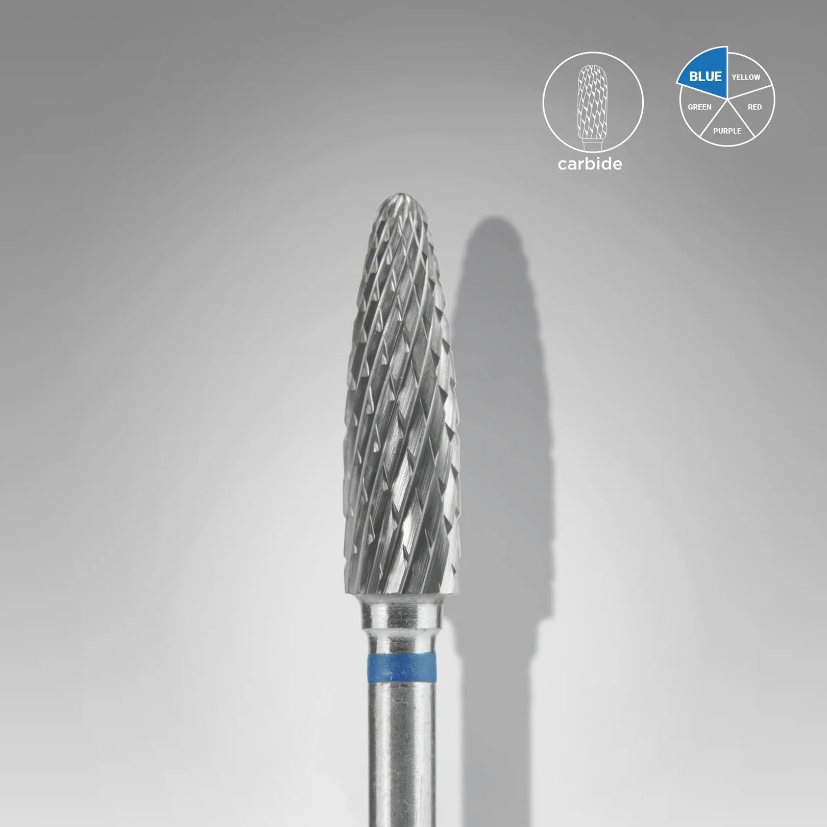 Fraise carbure « maïs » bleue, diamètre 4 mm, partie active 14 mm