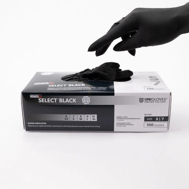 Gants Premium Latex Noirs - taille M 100pcs - M'NAILS
